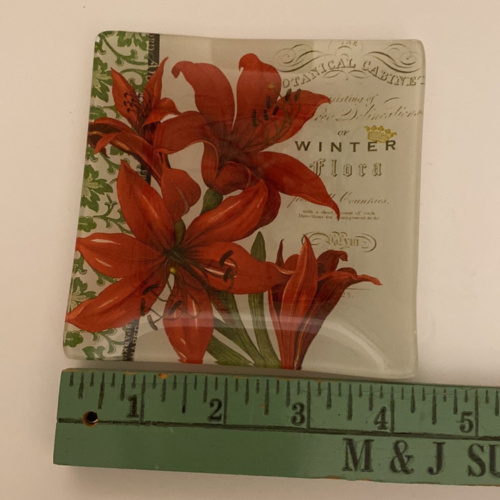 ❌Donated❌Small “Winter Botanical” Dish - Picture 2 of 8